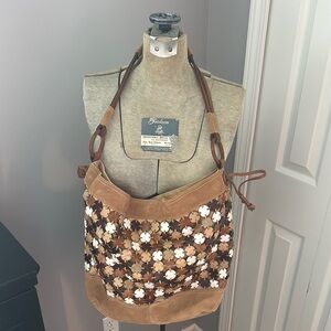 Lucky Brand Brown and Cream Women's Leather Tote